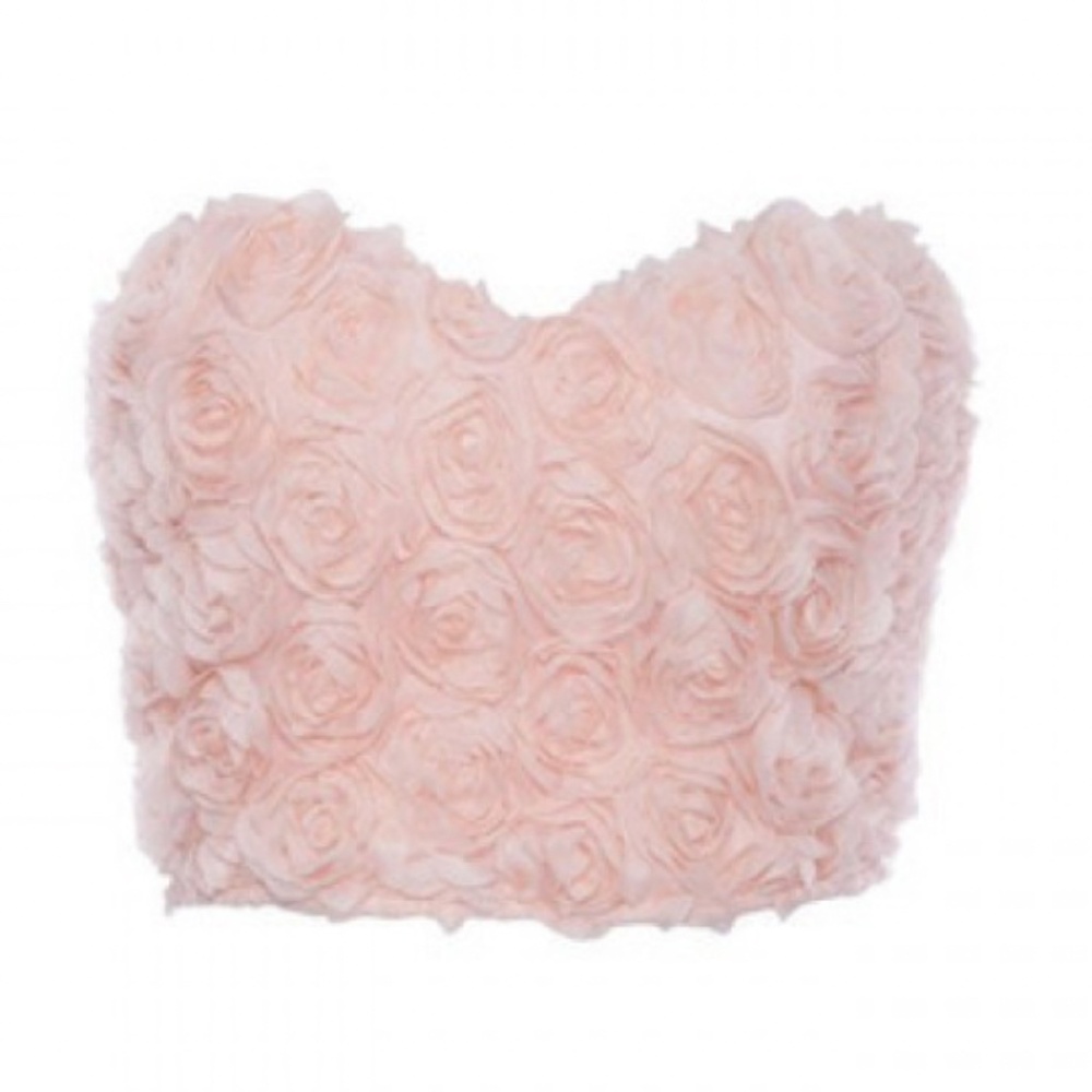 STRAPLESS FLORAL CROP TOP